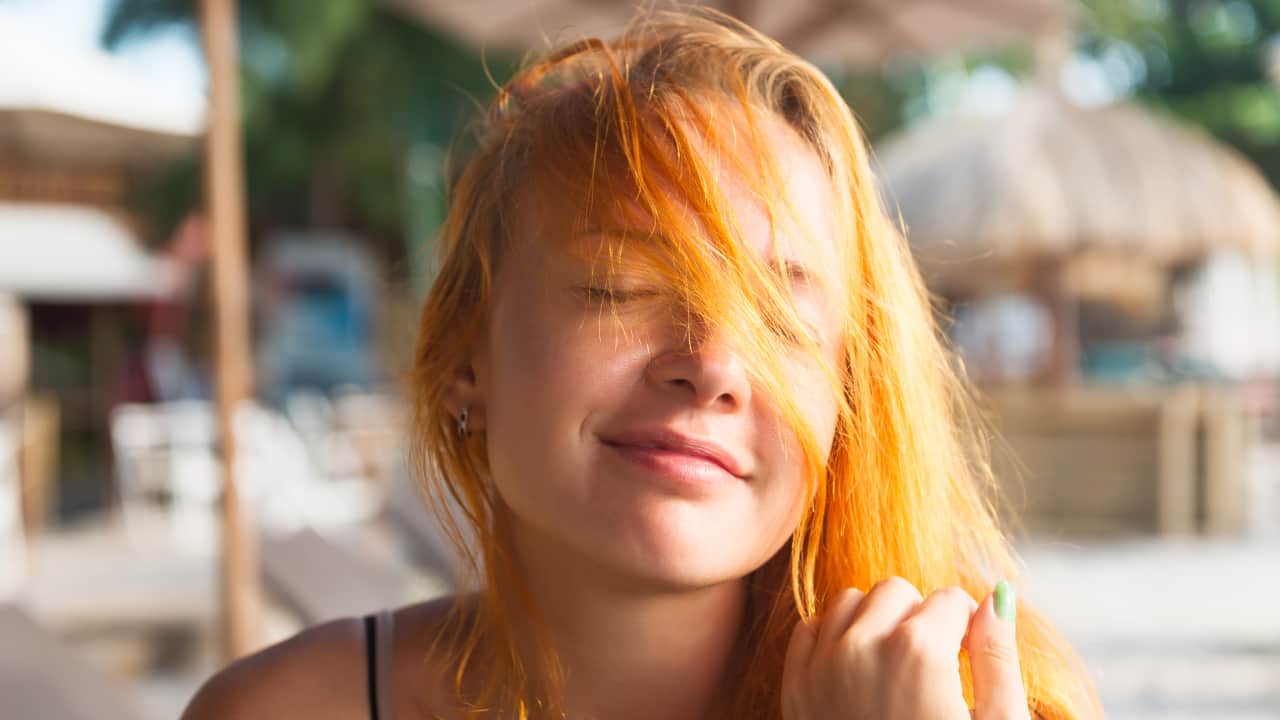 a young woman on the beach