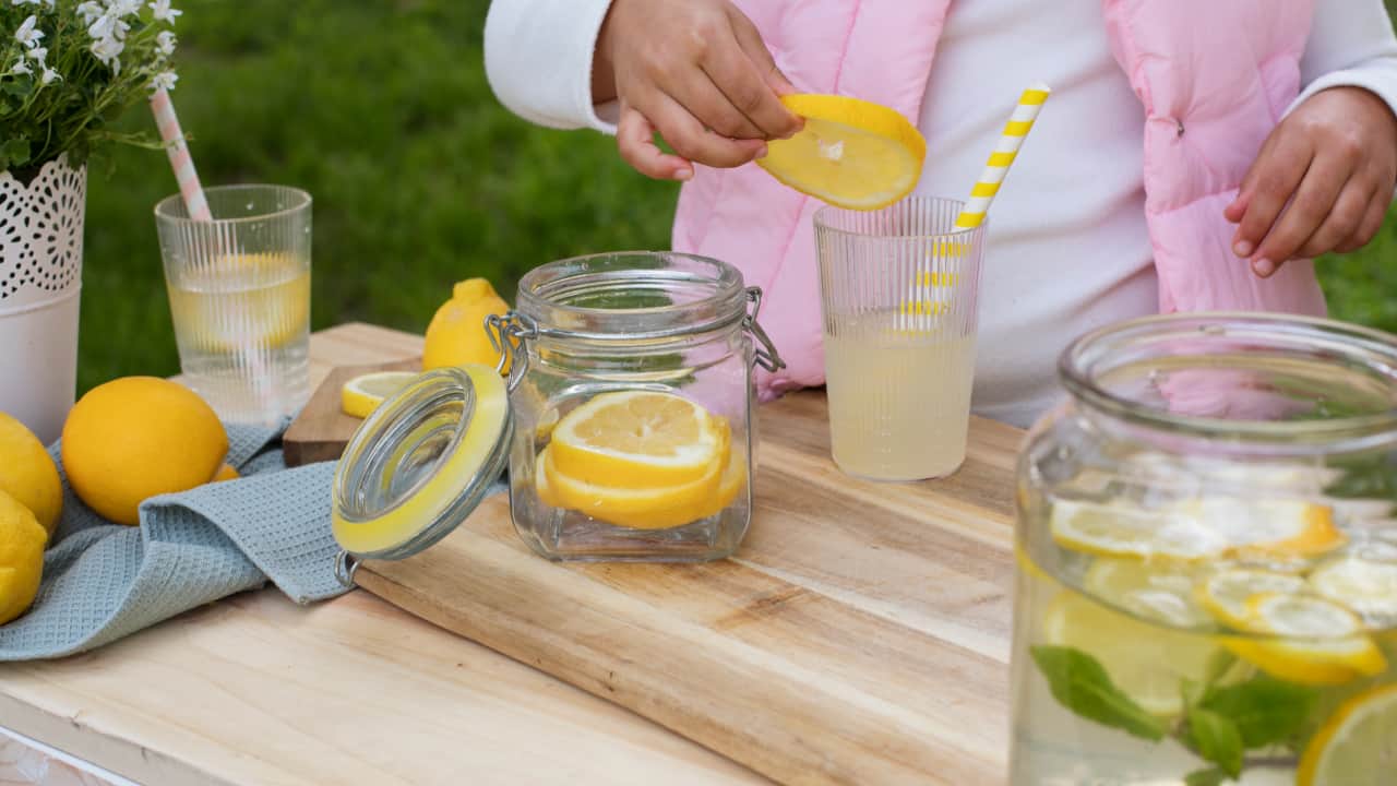 child having Lemonade