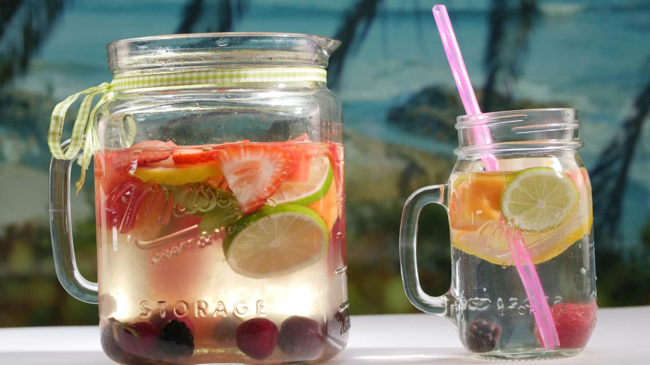 clear glass jars with straw